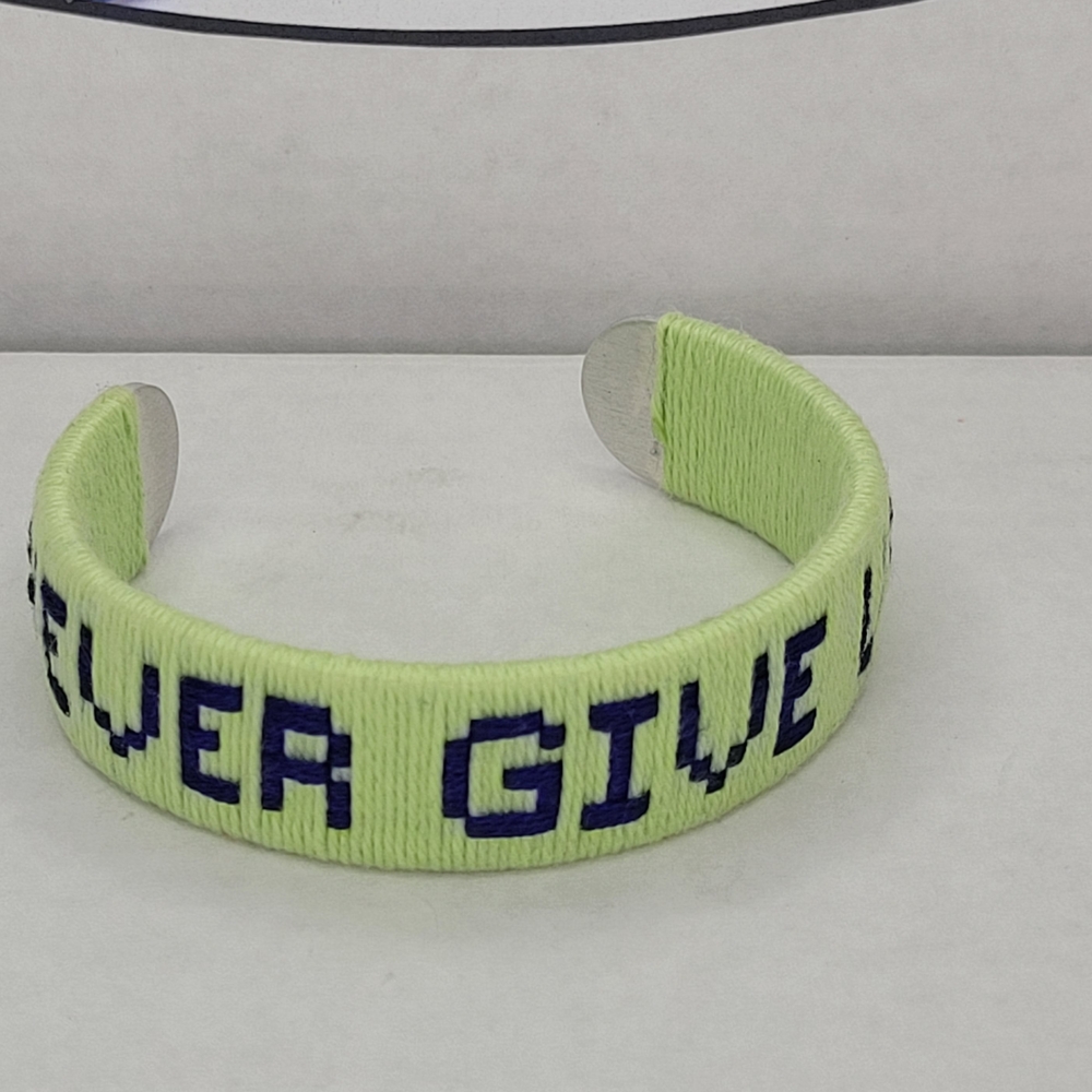 Handmade Motivational Embroidered Bracelet